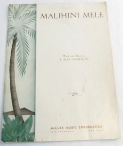 Partituras Malihini Mele R Alex Anderson 1934 éxitos de Hawaii - Imagen 1 de 4