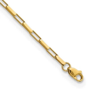 Real 14kt Yellow Gold Polished Fancy Box Links 7.5in Chain Bracelet; 7.5 inch - Picture 1 of 6