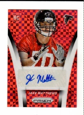 2014 Panini Prizm Jake Matthews Rookie Auto Red XFractor /35- Falcons- SP - Image 1 of 2