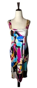 Diane Von Furstenberg Dress Women 8 Blue Pink Silk Blend Eliot Butterfly Mini - Picture 1 of 14