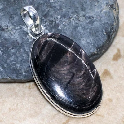 Colgante Hypersthene enchapado en plata 925 2" joyería llamativa GW Foto 1 de 3
