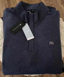Travis Mathew Cloud Quarter Zip 2.0 Collection Heather Blue Size Large NWT ๐ฅ - Picture 1 of 11