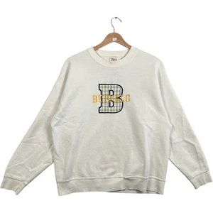 Vintage Buffalo State University Spellout Pullover Crewneck Men's White L - Picture 1 of 7