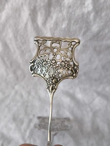 Schöne alte Gebäckzange 800 Silber Gepunzt Floral Durchbrochen Kuchenzange Edel - Bild 1 von 13