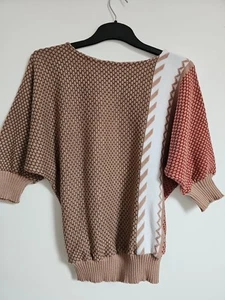 Vintage 80s Batwing Knitted Jumper Top Size S M - Picture 1 of 7
