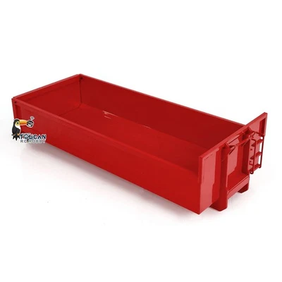 1/14 Red U-shaped Short Bucket for 10x10 8x8 Hydraulic Roll on/off RC Truck Car - Image 1 of 4