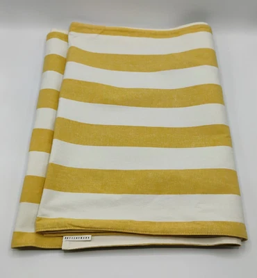 Pottery Barn Table Runner Yellow & Cream Stripes Linen Cotton Blend 18x108 - Image 1 of 4