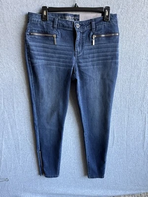 Pantalones de mezclilla JLO Jennifer Lopez para mujer 10 tobillo cremallera ajustados tiro medio elásticos nuevos con etiquetas Foto 1 de 4