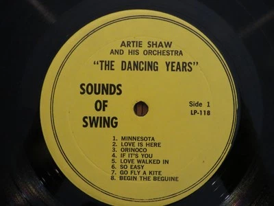 Artie Shaw & His Orchestra – The Dancing Years - LP VG RECORD ONLY - NO COVER Foto 1 de 4
