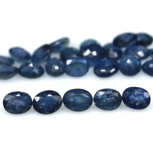 7.24 CT. Heated 24Pcs Blue Sapphire Madagascar Oval - Picture 1 of 4