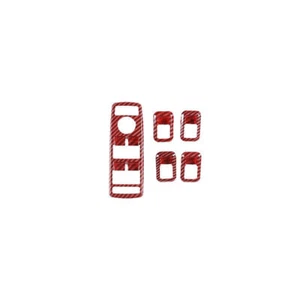 Red Carbon Fiber Window Switch Button Garnish Trim 5PCS For Benz GLK 2009-2015 - Picture 1 of 8