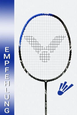 Victor RW-5000 Badmintonschläger schwarz/blau mit Besaitung und Hülle LTD