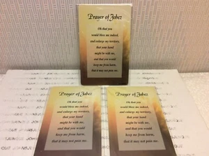 PRAYER OF JABEZ CARDS LAMINATED New in plastic bag 3.5 inches by 2 inches - Picture 1 of 2