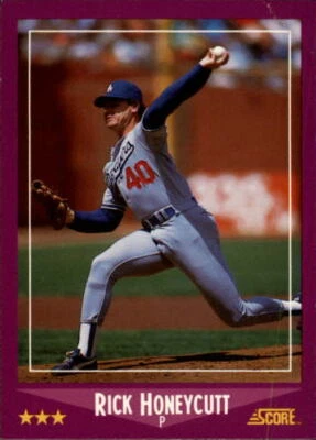 1988 Score #87 Rick Honeycutt UER Wrong years for stats on back - NM - Image 1 of 2