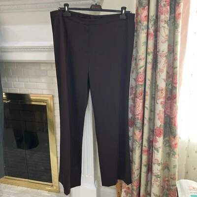 Pantalón Escada Talla 46 100% MARRÓN Lana Virgen, Ligero Profesional Nuevo Sin Etiquetas Foto 1 de 4