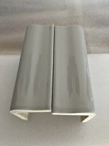 Two Pc’s Of Dal Tile K 176 Ice Grey Discontinued Ceramic Tile V-cap Trim - Picture 1 of 10