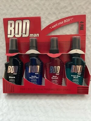 Bod Man 4 Pack Black,Really Ripped Abs,Most Wanted & Fresh Blue Mask, - Image 1 of 2