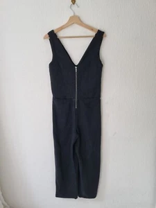 Zara Black Jumpsuit Size XS Sleeveless Zip Cropped Smart Casual Womens - Picture 1 of 6