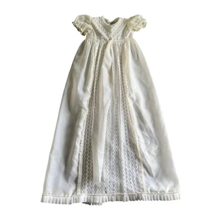 Antique Christening Baptism Gown Early Kids Unisex White Vintage Retro - Picture 1 of 7