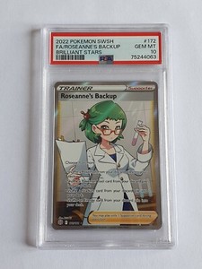 PSA 10 Roseanne's Backup 172/172 Brilliant Stars Trainer Pokemon Card - Gem Mint