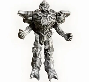 2009 Silver Gray Transformers Megatron Toy action figure Hasbro 6" Came Topper - Picture 1 of 3