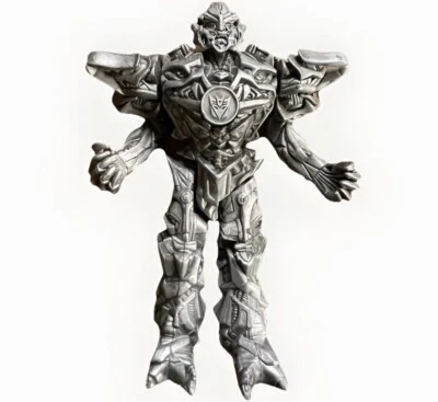 2009 Silver Gray Transformers Megatron Toy action figure Hasbro 6" Came Topper - Image 1 of 3