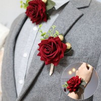 Solapa Flor Traje de Novio Esposo Mini Bouquet Matrimonio Hombre Elegante