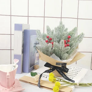Artificial Pine Branches Fake Snowy Pine Greenery Stems Christmas - Picture 1 of 5