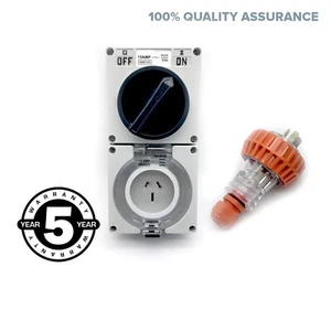 Toma de toma conmutada de 15A AMP con enchufe macho de 3 pines industrial IP66 impermeable - Imagen 1 de 5