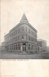 E15/ Piedmont West Virginia WV Postcard c1910 First National Bank Building - Foto 1 di 2