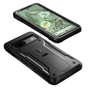 Case For Google Pixel 8A 5G Built-in screen Kickstand Rugged Shockproof Black - Picture 1 of 7