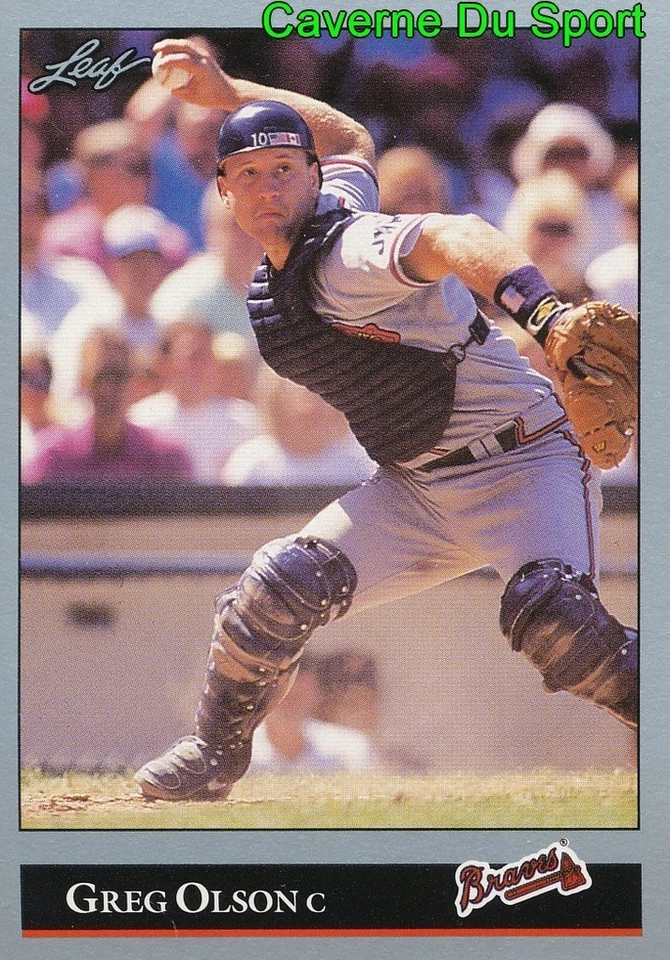 226   GREG OLSON    ATLANTA BRAVES  BASEBALL CARD LEAF 1992 - Photo 1/1