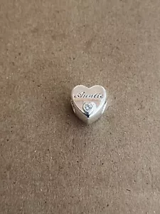 AUTHENTIC PANDORA AUNTIE LOVE HEART CHARM #798261CZ - Picture 1 of 5