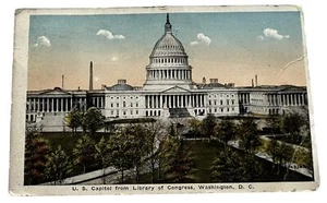1924 Capital de Estados Unidos de la Biblioteca del Congreso Washington DC publicó sello de 1 centavo - Imagen 1 de 6