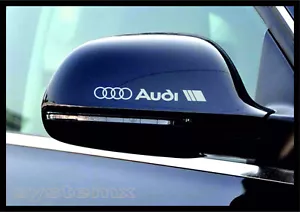 2 x Audi logo motorsport A1 A3 A4 A5 A6 A7 A8 Q für Audi Rückspiegel CHROM - Bild 1 von 3