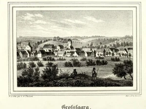 SAARA, GROSSSAARA IN TURINGIA orig. Litografia Renner n Täubert 1841 - Foto 1 di 3