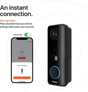 WONSDAR [2023 Videocamera Campanello Aggiornata con Carillon, 1080P Wireless WiFi Out - Foto 1 di 2