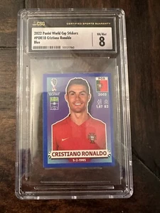 Panini 2022 FIFA World Cup Qatar Cristiano Ronaldo Blue Parallel RARE CGC 8 - Picture 1 of 4