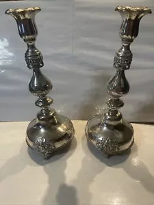 Antici Candelabri Sabbath Fraget Warzawie Galw Argento 1860 - Foto 1 di 19