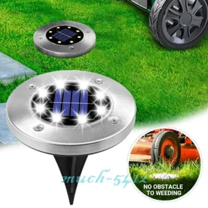 Solar Ground Light LED Waterproof Garden Disc Lights Outdoor Walkway Mark Lamp - Picture 1 of 14