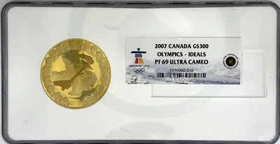 2007 Canada $300 Olympics Ideals NGC Graded PF69 Ultra Cameo Proof Gold Coin - Image 1 of 4