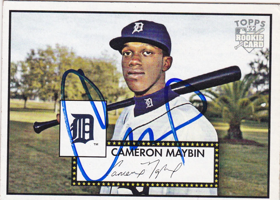 CAMERON MAYBIN DETROIT TIGERS SIGNED CARD YANKEES ASTROS ANGELS BRAVES MARLINS - Image 1 of 1