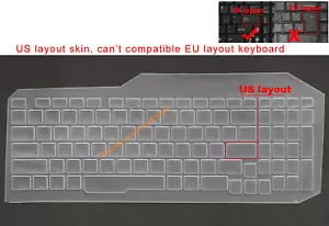 US Keyboard Skin Cover for Asus ZX53V FZ53 FX53V ZX73 GL553VD GL753V FX553 ZX553 - Picture 1 of 7