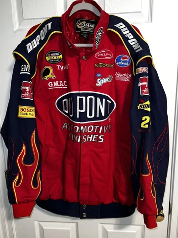 Jeff Gordon Dupont Jacket Racing Flames Size XL - Chase Authentics NASCAR Jacket Cover