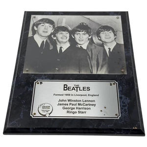 The Beatles Rock & Roll Hall Of Fame Black White Classic Rock Plaque 15 X 12 - Imagen 1 de 7