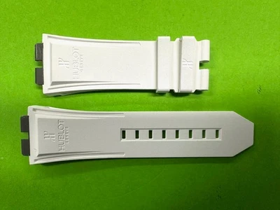 Auténtica correa de goma Hublot 12-731-80 y 6-731-115 color blanco 30 mm Foto 1 de 2