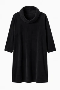 Pure Jill XL Black Velour Corduroy Tunic Dress NWT Cozy Capsule Layering Lounge - Picture 1 of 8