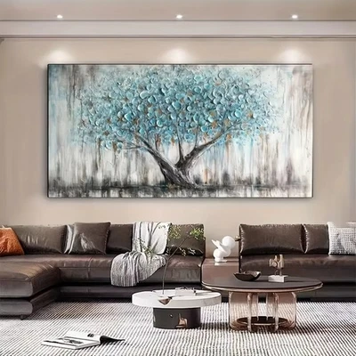 Blue Tree of Life Abstract Canvas Wall Art Canvas Painting Wall Mural Home Decor - Image 1 of 3