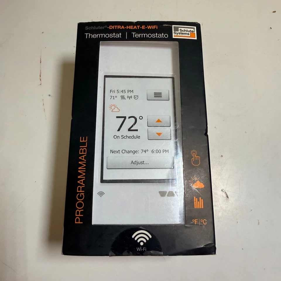 Schluter Ditra HEAT-E-WIFI Pantalla Táctil Termostato de Piso Programable DHERT104/BW Foto 1 de 4