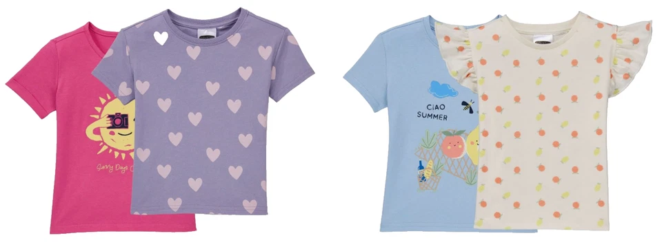 LILY & DAN 2 Stück Mädchen T-Shirt kurzarm GR.86/92, 98/104 NEU